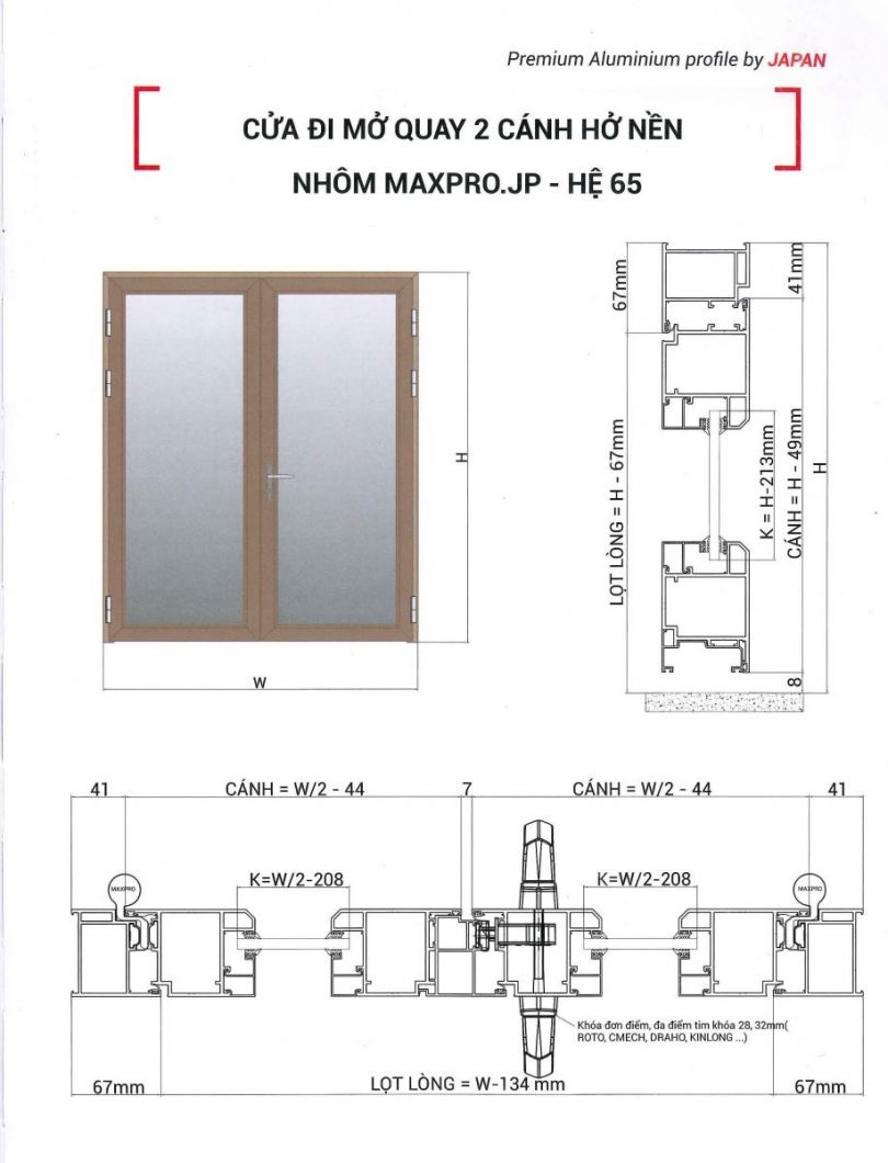 CỬA NHÔM NHẬT BẢN MAXPRO HỆ 65 VÀ 65 PLUS